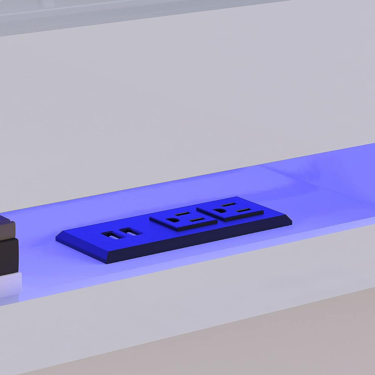 St.Mandyu Floating TV Stand for TVs Up to 85 inch,71'' Modern Entertainment Center with LED Lights and Power Outlets,Wall Mounted Media Console Hanging TV Shelf(White) St.Mandyu