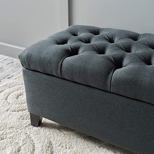 Christopher Knight Home Ottilie Fabric Storage Ottoman, Dark Grey Dimensions: 17.50”D x 51.00”W x 17.00”H Christopher Knight Home