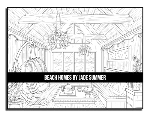 Beach Homes: An Adult Coloring Book with Beautiful Vacation Houses, Charming Interior Designs, and Relaxing Nature Scenes WoodArtSupply