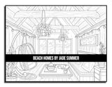 Beach Homes: An Adult Coloring Book with Beautiful Vacation Houses, Charming Interior Designs, and Relaxing Nature Scenes WoodArtSupply