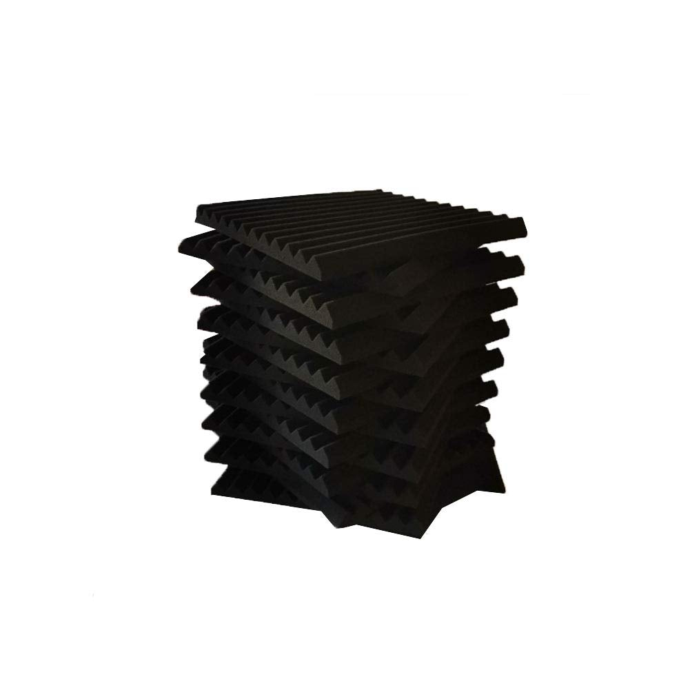 Burdurry 24 Pack Acoustic Panels Soundproof Studio Foam for Walls Sound Absorbing Panels Sound Insulation Panels Wedge for Home Studio Ceiling, 1" X 12" X 12",(24pcs, Black) Burdurry