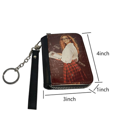 Yongkang Sublimation Small Coin Purse Women Wallet Blanks Leather Coin Credit Card Holder Diy Crafts (Black)