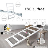 BARNSMITH 32in x 80in Glass Barn Door Slab,5-Panel Frosted Glass Solid Wood Slab with Water-Proof PVC Surface,No Pre-drilled Holes,Door Panel Only,White BARNSMITH