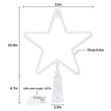 KOUPA 14.5-Inch Christmas Tree Topper Large 5 Point Star Treetop with LED Warm White Lights for Xmas Ornaments and Holiday Seasonal Tree Decorations KOUPA