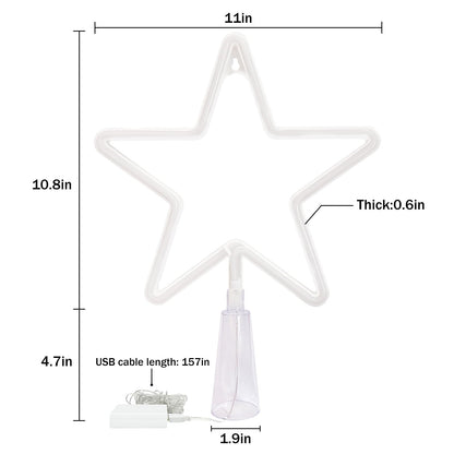 KOUPA 14.5-Inch Christmas Tree Topper Large 5 Point Star Treetop with LED Warm White Lights for Xmas Ornaments and Holiday Seasonal Tree Decorations