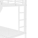 Bellemave Bunk Bed Twin XL Over Queen, Heavy Duty Metal Bunk Bed Frame, Queen bunk Bed for Adults, Adult bunk beds Heavy Duty, Twin XL Bunk Bed, White Bellemave