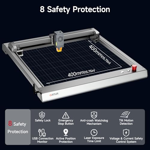 Ortur Laser Master 3 10000mW Laser Engraver, High Precision 0.05 x 0.1mm Spot Laser Engraving Machine for Wood Leather Acrylic Metal DIY Making, App-Controlled Laser Cutter, Class 4 Ortur