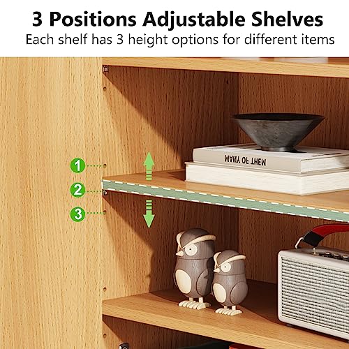 Tribesigns Sideboard Buffet Cabinet, Wood Kitchen Storage Cabinet with 2 Doors, Accent Cabinet with Removable Shelves for Kitchen, Dining Room, Living Room, Entryway (1) Tribesigns