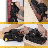 Jellas 7Amp Belt Sander 3 × 21-Inch with Dust Bag, Bench Sander with Variable-speed Control, 2 in 1 Vacuum Adapter, 10 Feet (3 Meters) Length Power Jellas