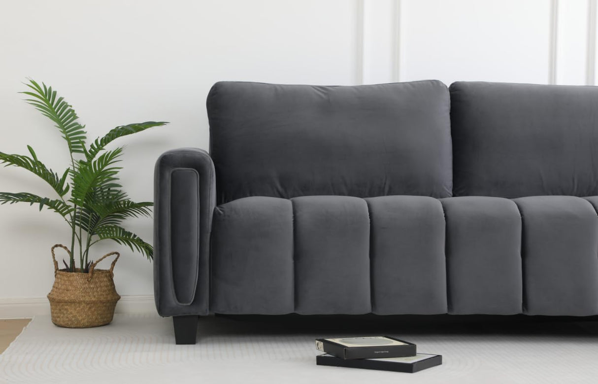 LIKIMIO 80.7" Sofa Couch for Living Room, Modern Loveseat Sofa with Extra Deep Seats, Comfy Armrests, 3-Seater Sofa, Couches for Living Room Apartment Lounge, Easy Assembly, Grey LIKIMIO