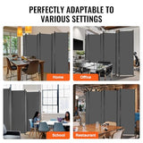 VEVOR Room Divider, 6 Panel Room Divider, Folding Privacy Screen and Portable Partition Divider for Room Separation, Freestanding Room Partitions for Office, Bedroom, Study, Grey VEVOR