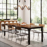 Tribesigns 78.7 Inch Dining Table for 8, Industrial Rectangle Wood Dining Table, Long Rustic Dinner Table with Heavy Duty Metal Legs (Only Table) (Rustic Brown) Tribesigns