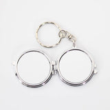 ZUYYON 6 Pcs Sublimation Blank Pocket Makeup Mirror Keychains Double Sided Blank Metal Compact Mirror Mini Folding Makeup Mirror Key Chain Cosmetic Mirror for Women(Round Shape) ZUYYON