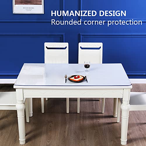Clear Plastic Dining Table Protector Tablecloth Desk Blotter Pad Mat Wooden Furniture Coffee Glass End Side Console Corner Bar Table Top Protection Countertop Cover Waterproof PVC Vinyl 20x36 Inch SPLENDEFUL