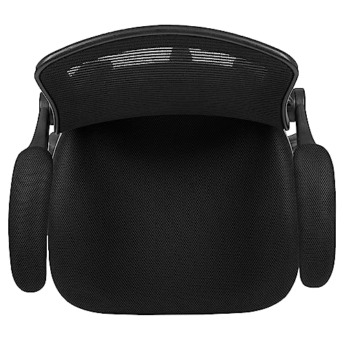 Flash Furniture Kale Mid-Back Swivel Office Chair with Adjustable Foot Ring, Lumbar Support, and Seat Height, Ergonomic Mesh Executive Chair, Black Flash Furniture