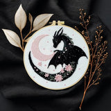 JOZYSH Black Dragon Handmade DIY Embroidery kit,Suitable for Adult Beginners,Includes Embroidery Cloth, Instructions, Embroidery Frame and Needle and Thread, Suitable for Holiday Gifts (Dragon)