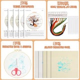 Yuxung 5 Sets Embroidery Kit for Beginners Adult Fall Thanksgiving Embroidery with Pumpkin Maple Leaf Pattern DIY Starter Needlepoint Kit with Embroidery Hoop Thread Needle for Halloween Craft Lover