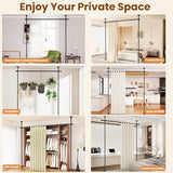 Bonpally Room Divider Curtain Rod, No Drilling Room Separator for Space Partition, 4-10ft (H) 28-70 inch(W) Adjustable Heavy Duty Temporary Wall Divider Floor to Ceiling Tension Rod, Black Bonpally