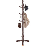 LOZABEE Wooden Coat Rack Stand, Vintage Wood Coat Rack Freestanding with Sturdy Triangle Base,Classic Coat Racks with 9 Hooks, Natural Birch Wood Entryway Coat Hall Tree Hanger Stand LOZABEE