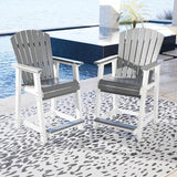 Signature Design by Ashley Outdoor Transville HDPE Patio Barstool, 2 Count, Gray Signature Design by Ashley