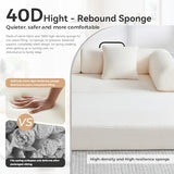 QQR Convertible Folding Mattress Couch, 5-in-1 Futon Sofa with Armrests, Sleeper Mattress Sofa Bed Comfy Fold Out Bed for Living Room, Bedroom, Lounge,Guest, Office (Beige White) QQR