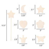 Frcctre 36 Pieces Princess Fairy Wands Kit Make Your Own Princess Wands DIY Art Craft Magical Wand Include 36 Pcs 6 Styles Unfinished Wooden Princess Wand 36 Pcs Ribbons 3 Pcs Gem Stickers Frcctre