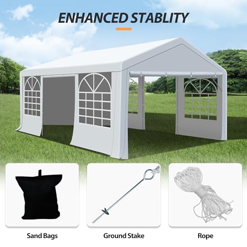 Raysfung 13 x 20Ft Party Tent Heavy Duty Outdoor Wedding Tent with Removable Sidewalls Event Shelters Canopy for Party Raysfung