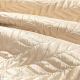 Whale Flotilla Silky Soft Satin Quilt King Size, Luxury Reversible Lightweight Bedspreads Covelets for All Seasons, Leaf Stitched Pattern Bedding Set with Satin Pillowcases, Champagne Whale Flotilla