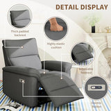 QicoFelix Wall Hugger Recliners for Small Spaces, Zero Wall Power Recliner on Clearance, Fabric RV Recliner, Home Theater Seating for Living Room w/USB Ports (Dark Gray)