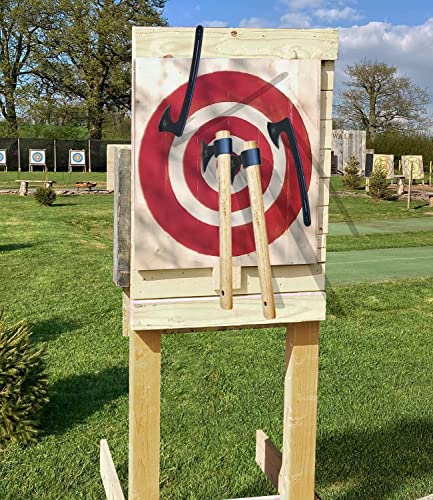 WICING Throwing Axes 3 Pack, 16.2-inch Throwing Tomahawks High Carbon Steel & Wooden Handle, for Axe Throwing Recreation and Competition - WoodArtSupply