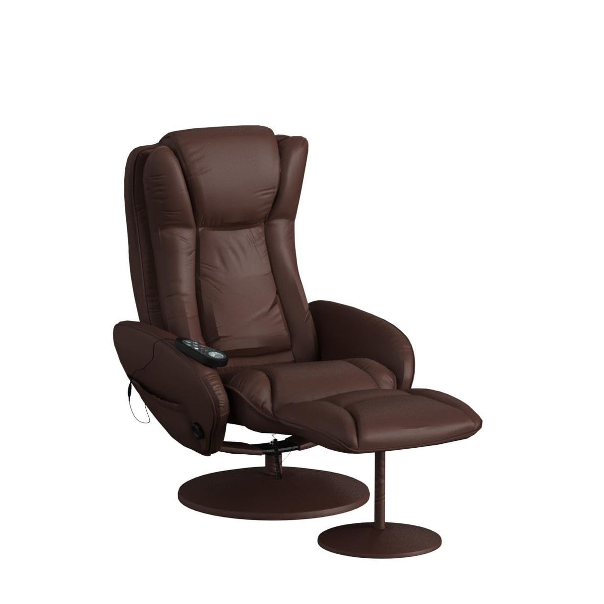 Best Choice Products Faux Leather Electric Massage Recliner w/Stool Footrest Ottoman, Remote Control, 5 Heat & Massage Modes, Side Pockets - Brown Best Choice Products