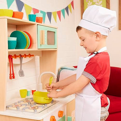 B. toys- Mini Chef Kitchenette- Pretend Play Wooden Play Kitchen – Kitchen for Kids – Kitchen Play Set & Accessories – (20+ Pcs)- 3 Years +