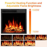Xbeauty 44" Electric Fireplace with Mantel Surround, 750W/1500W LED Freestanding Fireplace Heater with Realistic Flame, Adjustable Brightness, Remote Control for Living Room,Bedroom，Pearl White Xbeauty