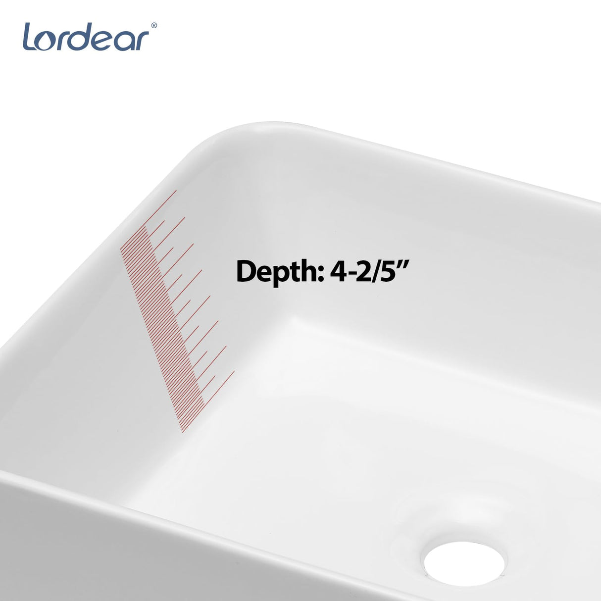 Lordear Vessel Sink Rectangle 19 Inch Bathroom Sink,Rectangular Modern Above Counter Bathroom Sinks White 19x15 Inch Porcelain Ceramic Vessel Vanity Sink Art Basin Lordear