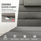 Outsunny Outdoor Lounge Chair Cushion Set of 2, 80" x 26" UPF50+ 230gsm Olefin and 25D High-Density Foam, Foldable Patio Chaise Lounge Cushion Set, Fade Resistant for Lawn Pool, Dark Gray