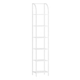 Hzuaneri Bookshelf Narrow Bookcase, Tall Storage Rack with Steel Frame, Display Standing Shelf Unit, Skinny Book Shelf for Study Living Room Home Office, Industrial Style, 6-Tier White BC56013W Hzuaneri