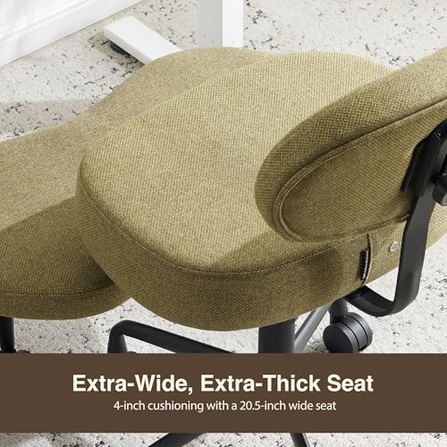 DR.LOMILOMI Ergonomic Cross-Legged Meditation Office Chair – Wide Criss Cross Kneeling Chair with Wheels, Adjustable Lumbar Support, Ideal for Yoga, Study & ADHD – Makani 601 (Standard, Olive) DR.LOMILOMI