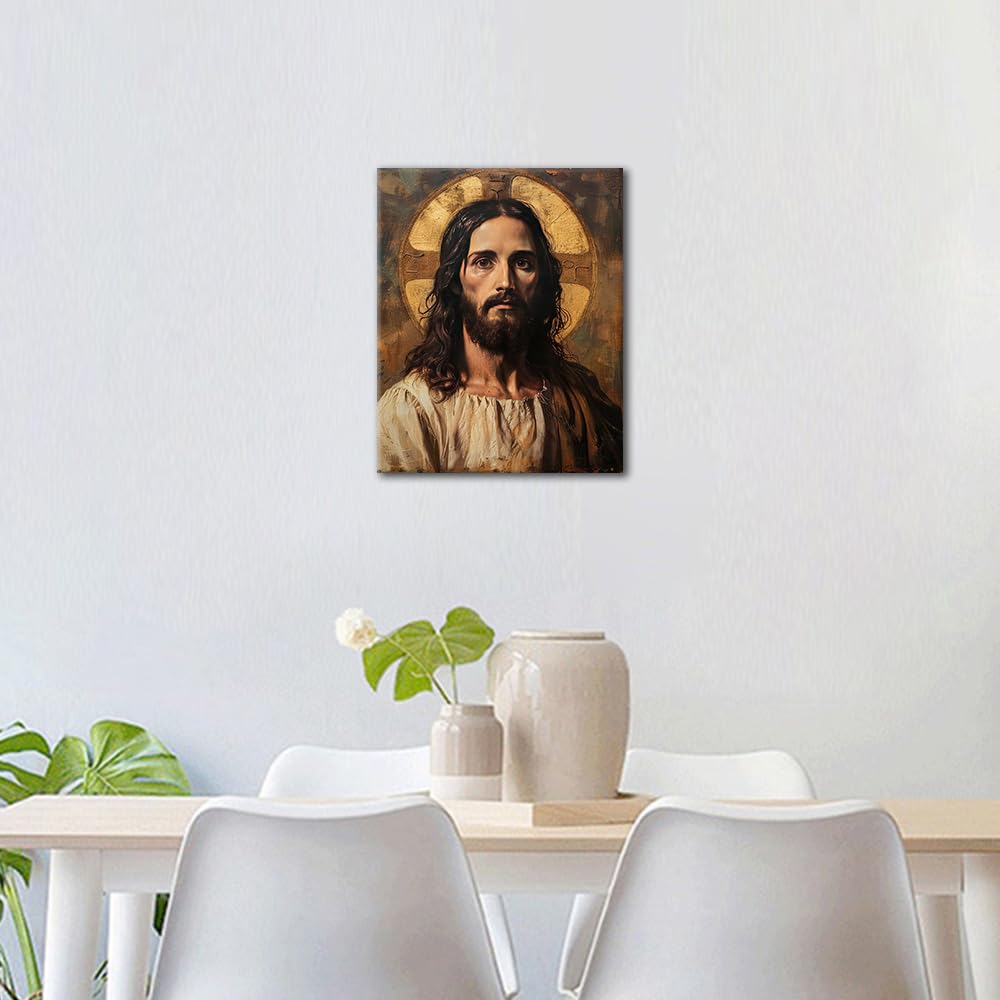 TUMOVO Cross Paint by Number, Jesus Christ Paint-by-Number Kits, Portrait of Jesus Christ on an Old Wooden DIY Oil Painting with Brushes and Pigment, Paint by Numbers, 16x20 Inch TUMOVO