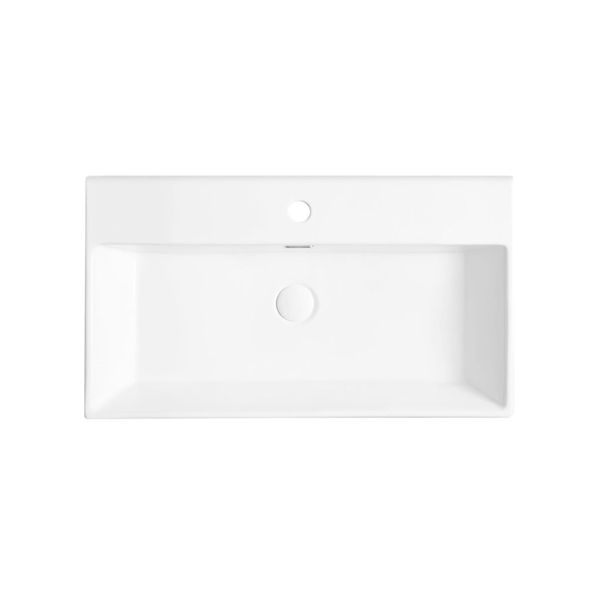 Eridanus Bathroom Sink 30" x 16" Rectangular Vessel Sink, Wall Mount Above Counter Vanity Sink, Premium Ceramic White Art Basin with Overflow, Lavatory Trough Floating Washbasin Eridanus