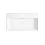 Eridanus Bathroom Sink 30" x 16" Rectangular Vessel Sink, Wall Mount Above Counter Vanity Sink, Premium Ceramic White Art Basin with Overflow, Lavatory Trough Floating Washbasin Eridanus