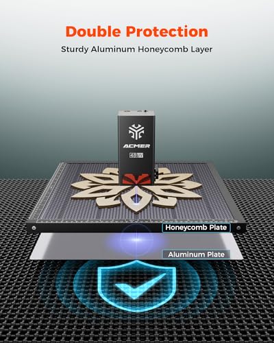 ACMER Honeycomb Laser Bed 300 * 300mm, Laser Engraver Honeycomb Working Table with Aluminum Backing Plate, Cutting Table for Diode CO₂ Fiber Laser Engravers, Desktop Protection ACMER