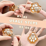 3 Pcs Pet Paw Shaped Leather Keychain, Pet Hair Keychain, Pet Memorial Gift Keyring, Handmade Key Holder For Collecting Cat And Dog Hair