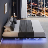 Novilla Floating Bed Frame with LED Lights, Modern Platform Queen Bed Frame with Mattress Slide Stopper, Easy Assembly, No Box Spring Needed, Noise Free Novilla