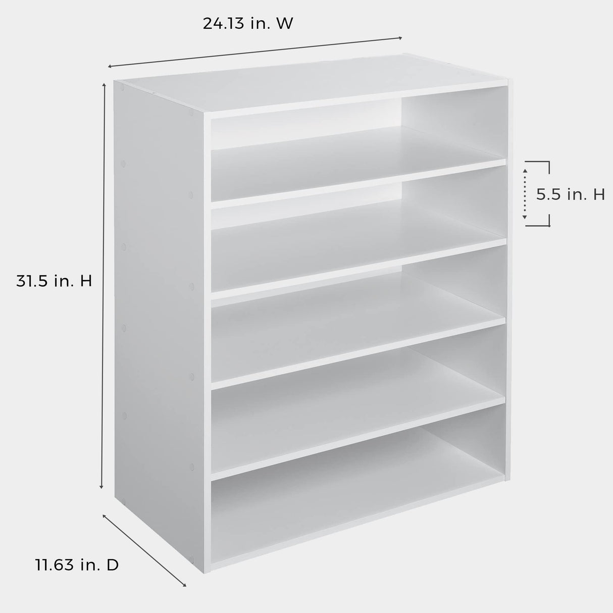 ClosetMaid 1565 Stackable 5-Shelf Organizer, White ClosetMaid