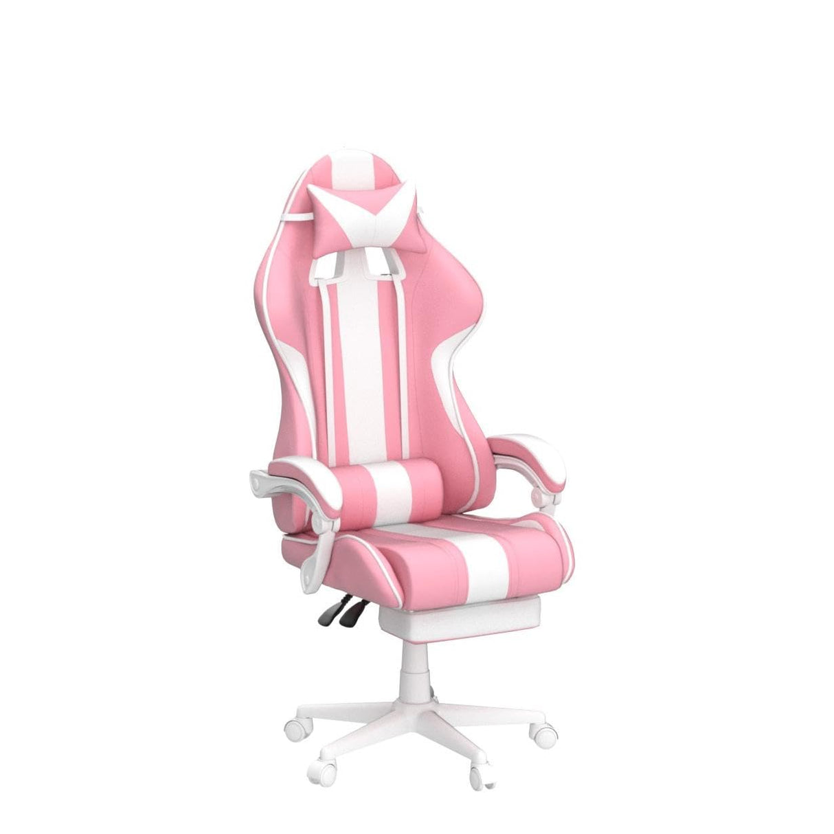 Ferghana Kawaii Pink Gaming Chair with Bunny Ears, Ergonomic Cute Gamer Chair with Footrest and Massage, Racing Reclining Leather Office Computer Game Chair 250lbs for Girls Adults Teens Kids Ferghana