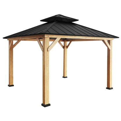 Westerly Solid Wood Gazebo Pavilion for Patio Deck Backyard (10' x 10') - WoodArtSupply