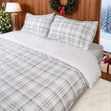 Gogreen 100% Cotton Duvet Cover Set - 2 Piece Soft Breathable Bedding Set, All Season Comforter Cover with Zipper Closure & Corner Buttons, Includes 2 Pillowcases (Christmas Plaid, Twin Size) Gogreen