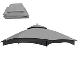 SRECELL Replacement Canopy Top for Lowe's Allen Roth High Performance Ripstop Heavy Duty Gazebo Roof Gazebo Top with Air Vent 10X12 Gazebo Cover,Gray SRECELL