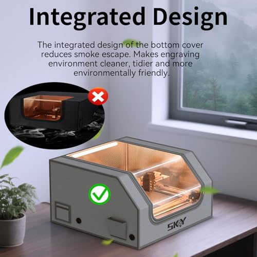Skouphy Laser Engraver Tent, Fireproof and Dustproof Protective Enclosure with Exhaust Fan and Pipe for Most Laser Cutter, Insulates Against Smoke, Odor and Noise 28.3 x 28.3 x 15,7 inch Lutyr