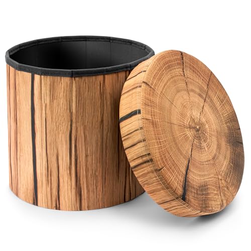 Sorbus Tree Stump Stool, Toy Storage Ottoman 15 Inch Fake tree stumps Log Stool Storage, Artificial Tree Trunk, Perfect Footstool Kids Toy Chest, Rustic Log Cabin Decor Bench, Pedestal, Side End Table Sorbus
